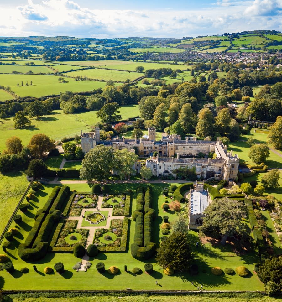 Cotswold Stay - Wonderful Winchcombe Aerial view of Sudeley Castle amongst rolling hills